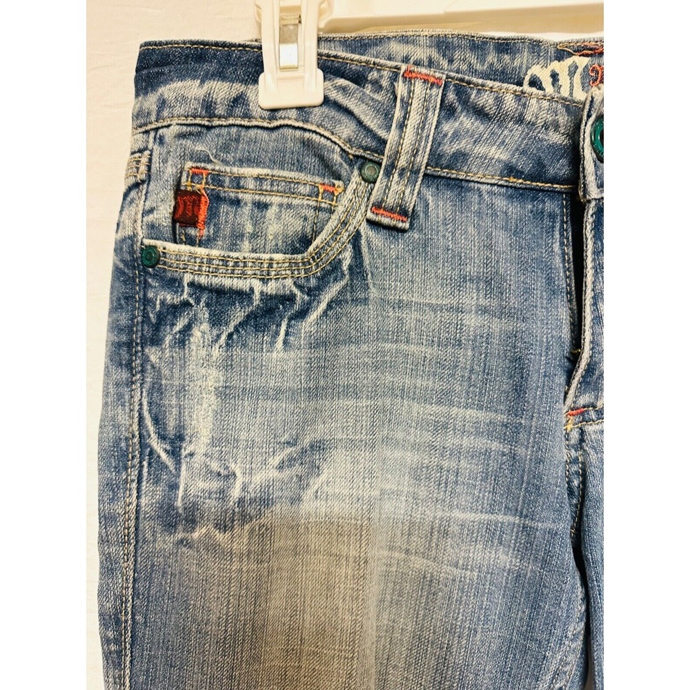 Miss Me Jeans Womens Size 29 Bootcut Faded Distressed Light Blue Embellished‎ - Picture 5 of 12